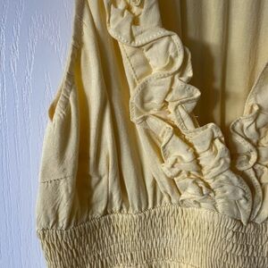 Yellow Ruffled Sleeveless Dress
